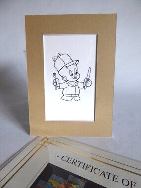 OOAK LOONEY TUNES WARNER BROS. PRODUCTION CEL ARTWORK ELMER FUDD (w/ C of A)
